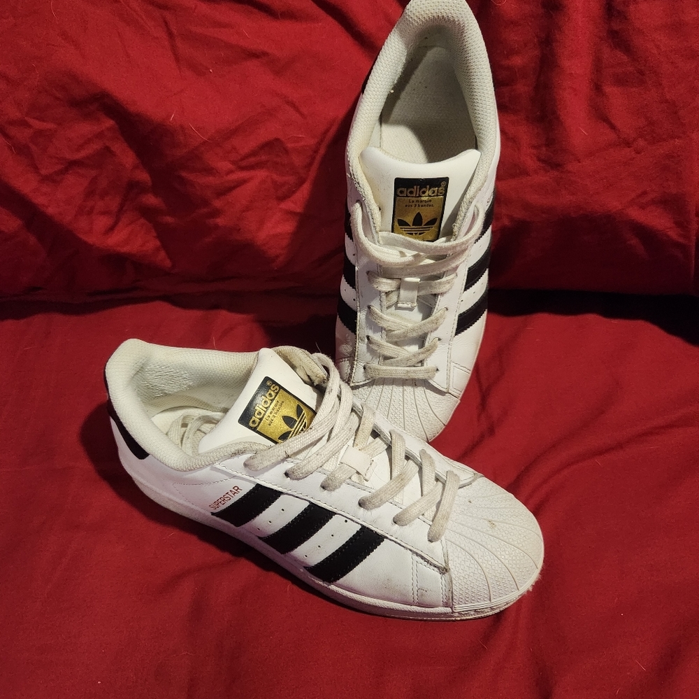 Adidas Original Shell Top White With Black Stripes